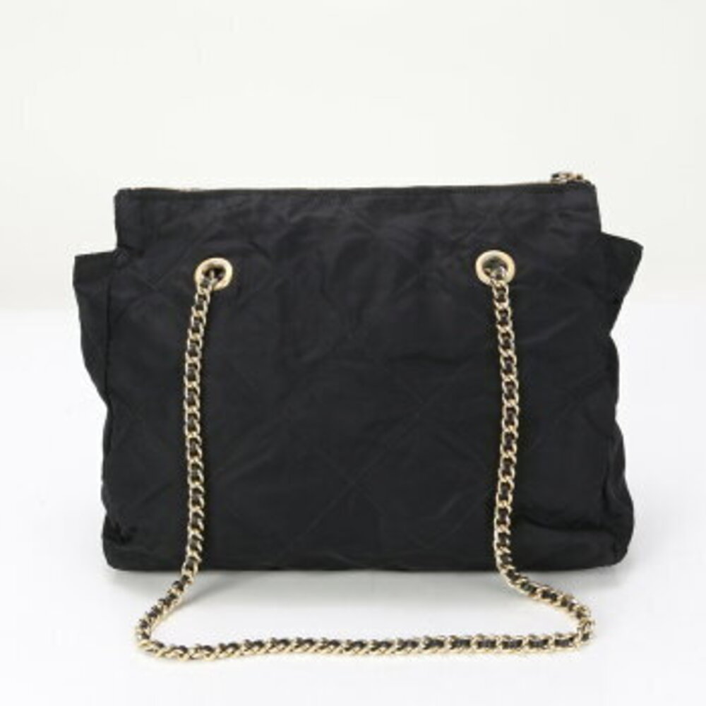 Prada Tessuto nylon quilted stitched chain tote bag black M - Picture 5 of 12